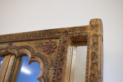 Lot 269 - Indian Rajasthan carved wooden window and frame