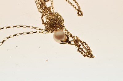 Lot 50 - 9ct gold, pearl and turquoise 'sunburst' pendant