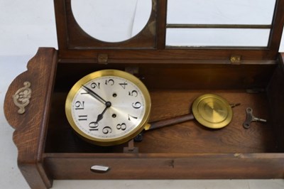 Lot 484 - 1920s oak wall clock
