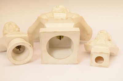 Lot 345 - Large Robinson and Leadbeater Parian bust of Charles Spurgeon and two smaller busts