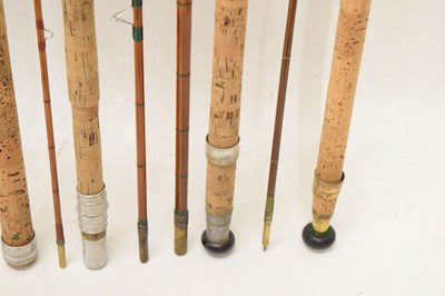 Lot 360 - Eight split cane and other fishing rods