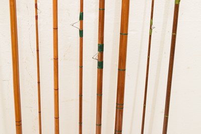 Lot 360 - Eight split cane and other fishing rods