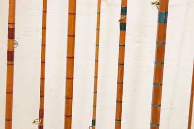 Lot 360 - Eight split cane and other fishing rods