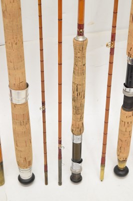 Lot 360 - Eight split cane and other fishing rods