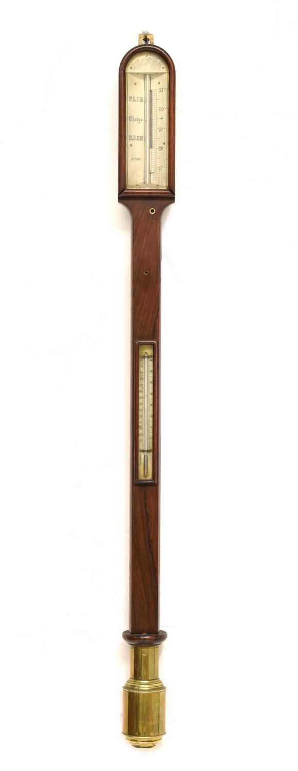 Lot 639 - Victorian rosewood marine stick barometer