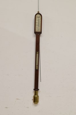 Lot 639 - Victorian rosewood marine stick barometer
