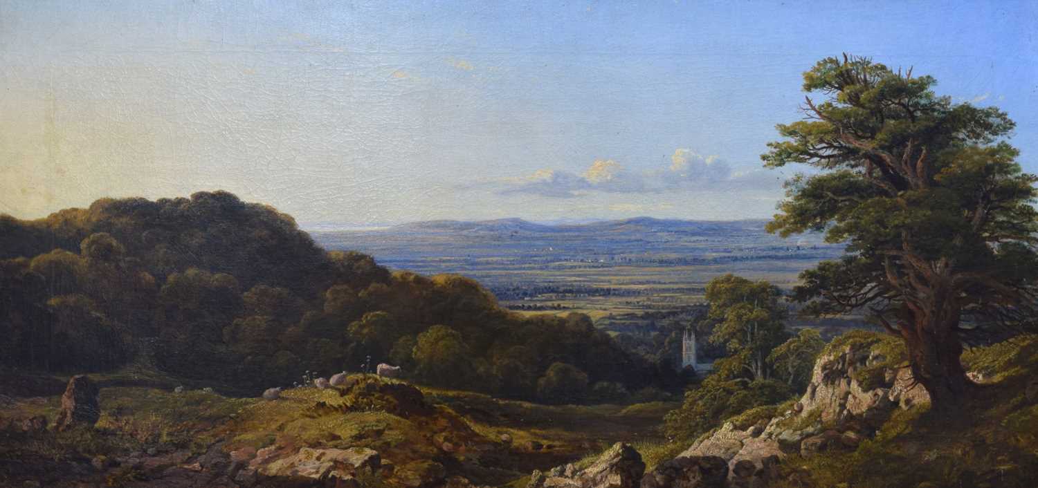Lot 8 - Henry Hewitt (1818-1875) – Oil on canvas - Vale of Nailsea with Backwell Church