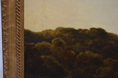 Lot 8 - Henry Hewitt (1818-1875) – Oil on canvas - Vale of Nailsea with Backwell Church
