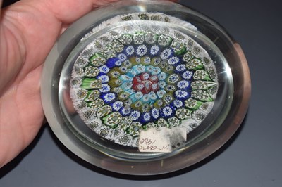 Lot 392 - Oval millefiori paperweight