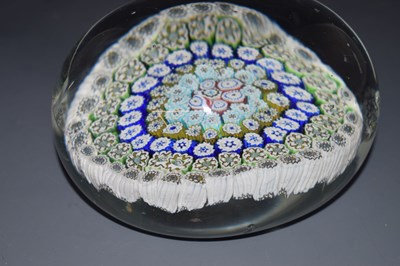 Lot 392 - Oval millefiori paperweight