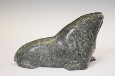 Lot 184 - Inuit carved soapstone sculpture of a walrus