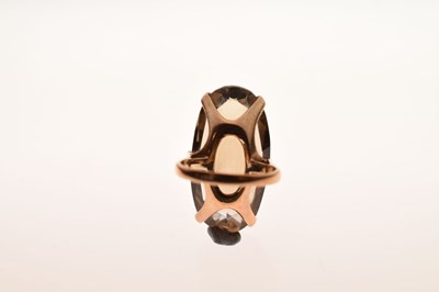 Lot 86 - 1970s smoky quartz 9ct gold ring
