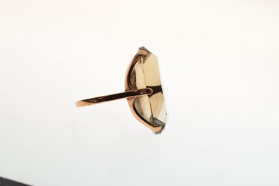 Lot 86 - 1970s smoky quartz 9ct gold ring