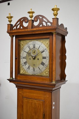 Lot 471 - George III walnut-cased 8-day brass dial longcase clock, Mayhew, Woodbridge