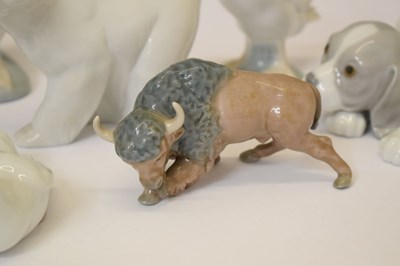 Lot 538 - Lladro - Group of seven porcelain animals and one Nao figures
