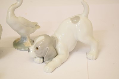 Lot 538 - Lladro - Group of seven porcelain animals and one Nao figures