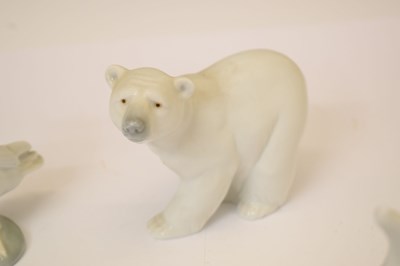 Lot 538 - Lladro - Group of seven porcelain animals and one Nao figures