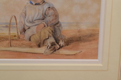 Lot 632 - Follower of John Henry Mole (1814-1886) - Watercolour - 'The Fisher Boy'