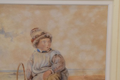 Lot 632 - Follower of John Henry Mole (1814-1886) - Watercolour - 'The Fisher Boy'
