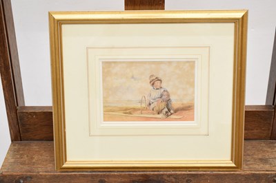 Lot 632 - Follower of John Henry Mole (1814-1886) - Watercolour - 'The Fisher Boy'