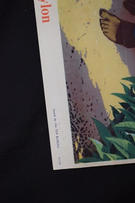 Lot 260 - Circa 1950s Ceylon Tea poster, 'Plucking tea in Ceylon'