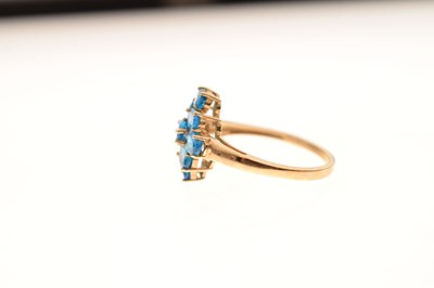 Lot 27 - Blue topaz-coloured multi-stone 9ct gold dress ring