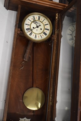 Lot 589 - Gustav Becker two-weight Vienna wall clock plus large spring-driven Vienna (2)