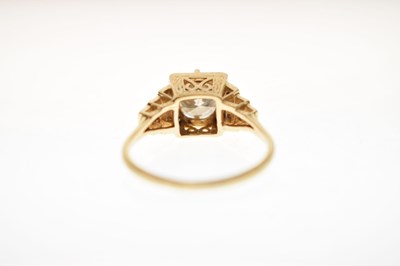 Lot 1 - Diamond yellow metal ring, the central round brilliant cut diamond weighing approx. 1.50 carats