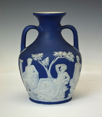 Lot 297 - Wedgwood Blue Jasper model of the Portland vase, 19th century