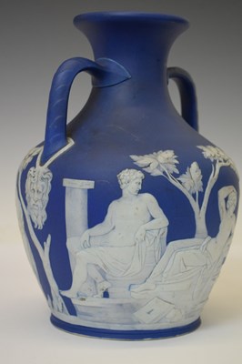 Lot 297 - Wedgwood Blue Jasper model of the Portland vase, 19th century