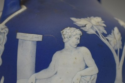 Lot 297 - Wedgwood Blue Jasper model of the Portland vase, 19th century