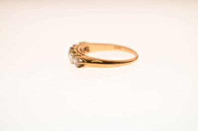Lot 10 - Diamond 18ct yellow gold five stone ring