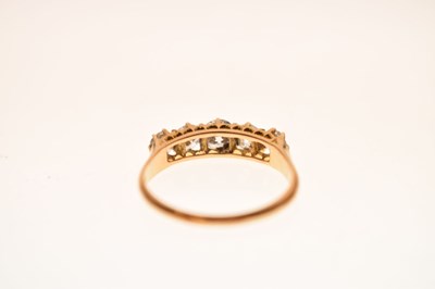 Lot 10 - Diamond 18ct yellow gold five stone ring