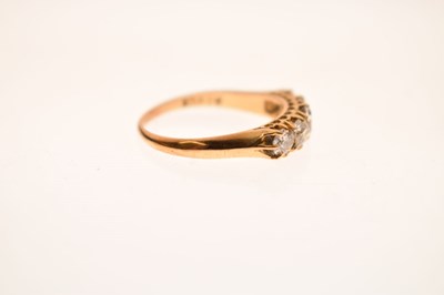 Lot 10 - Diamond 18ct yellow gold five stone ring