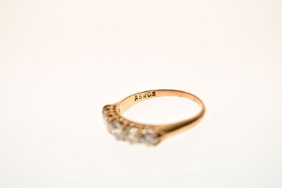 Lot 10 - Diamond 18ct yellow gold five stone ring
