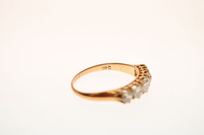 Lot 10 - Diamond 18ct yellow gold five stone ring