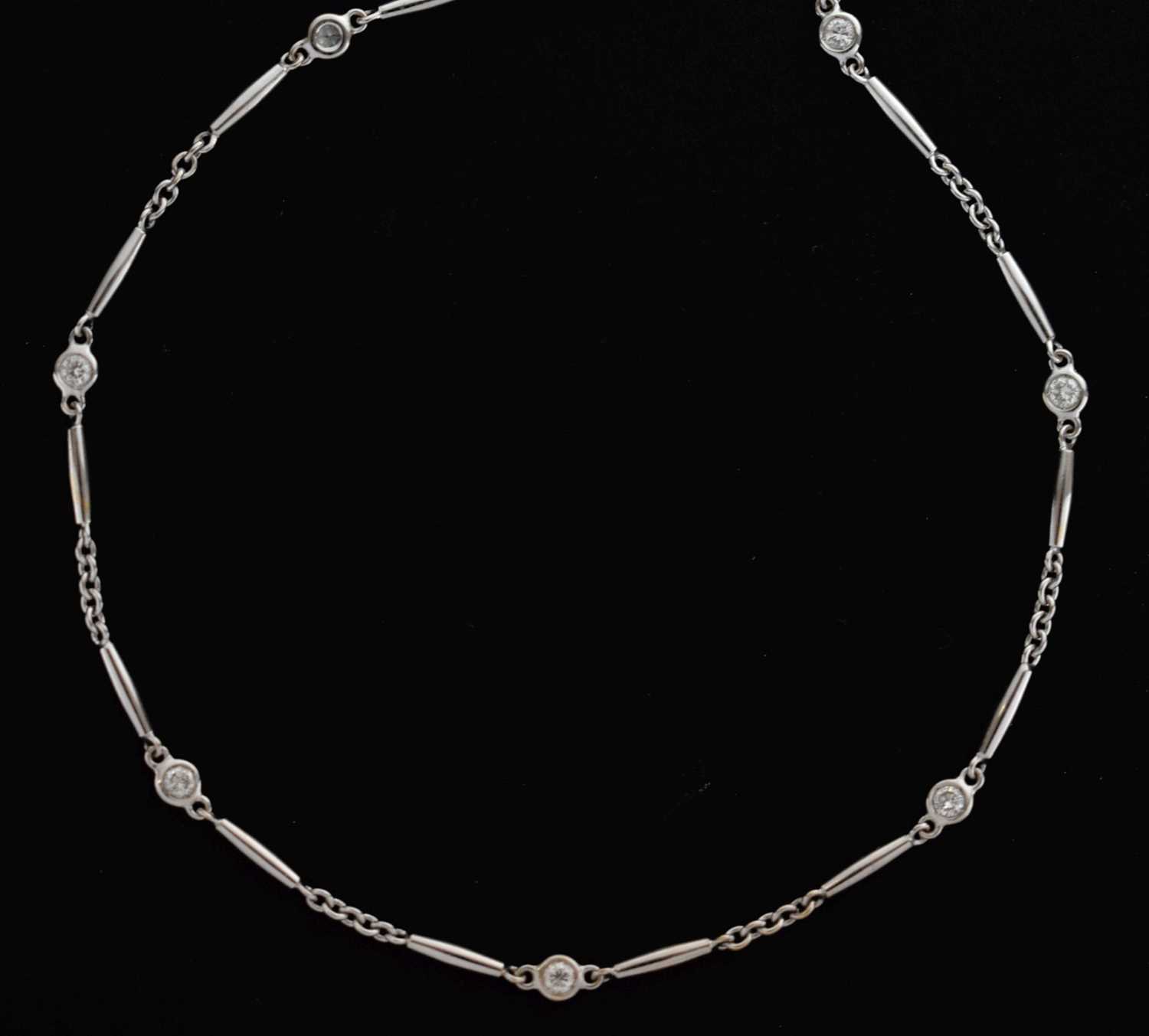 Lot 43 - Cartier diamond 18ct white gold necklace