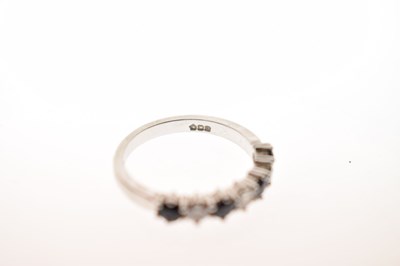 Lot 16 - Diamond and sapphire platinum seven stone half eternity ring