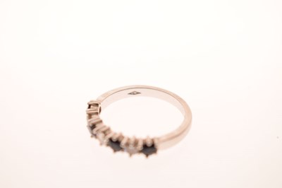 Lot 16 - Diamond and sapphire platinum seven stone half eternity ring