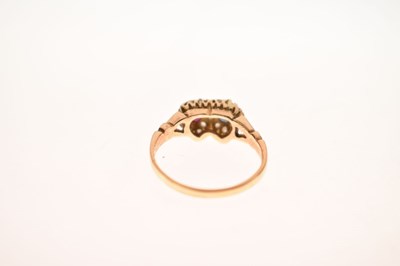 Lot 17 - Late Victorian ruby, sapphire and diamond 18ct gold double heart ring