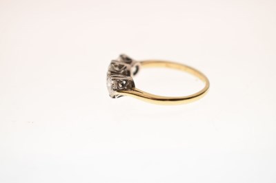 Lot 6 - Diamond 18ct gold and platinum set three stone ring