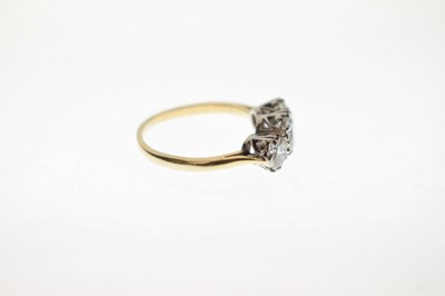 Lot 6 - Diamond 18ct gold and platinum set three stone ring