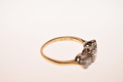 Lot 6 - Diamond 18ct gold and platinum set three stone ring