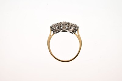 Lot 6 - Diamond 18ct gold and platinum set three stone ring