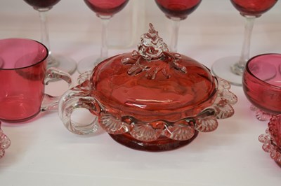 Lot 576 - Assorted cranberry glass