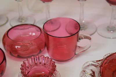 Lot 576 - Assorted cranberry glass