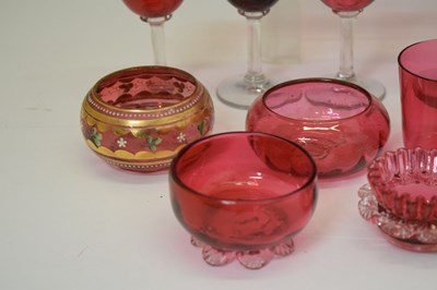 Lot 576 - Assorted cranberry glass