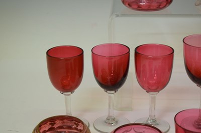 Lot 576 - Assorted cranberry glass