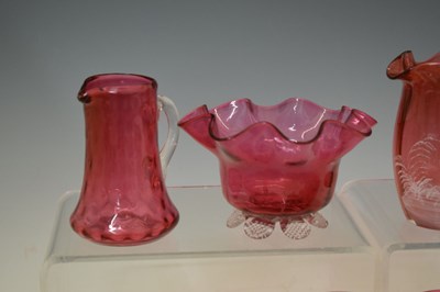 Lot 576 - Assorted cranberry glass