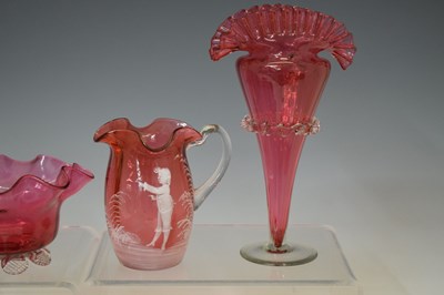 Lot 576 - Assorted cranberry glass